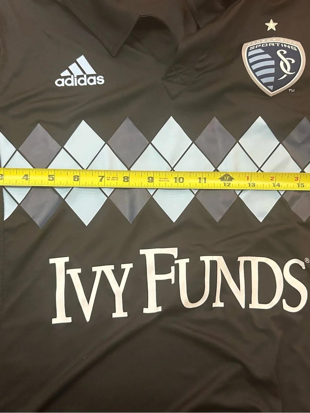 Sporting KC Kansas City 2013/2014 Third Formotion Black Argyle Jersey Large NWT